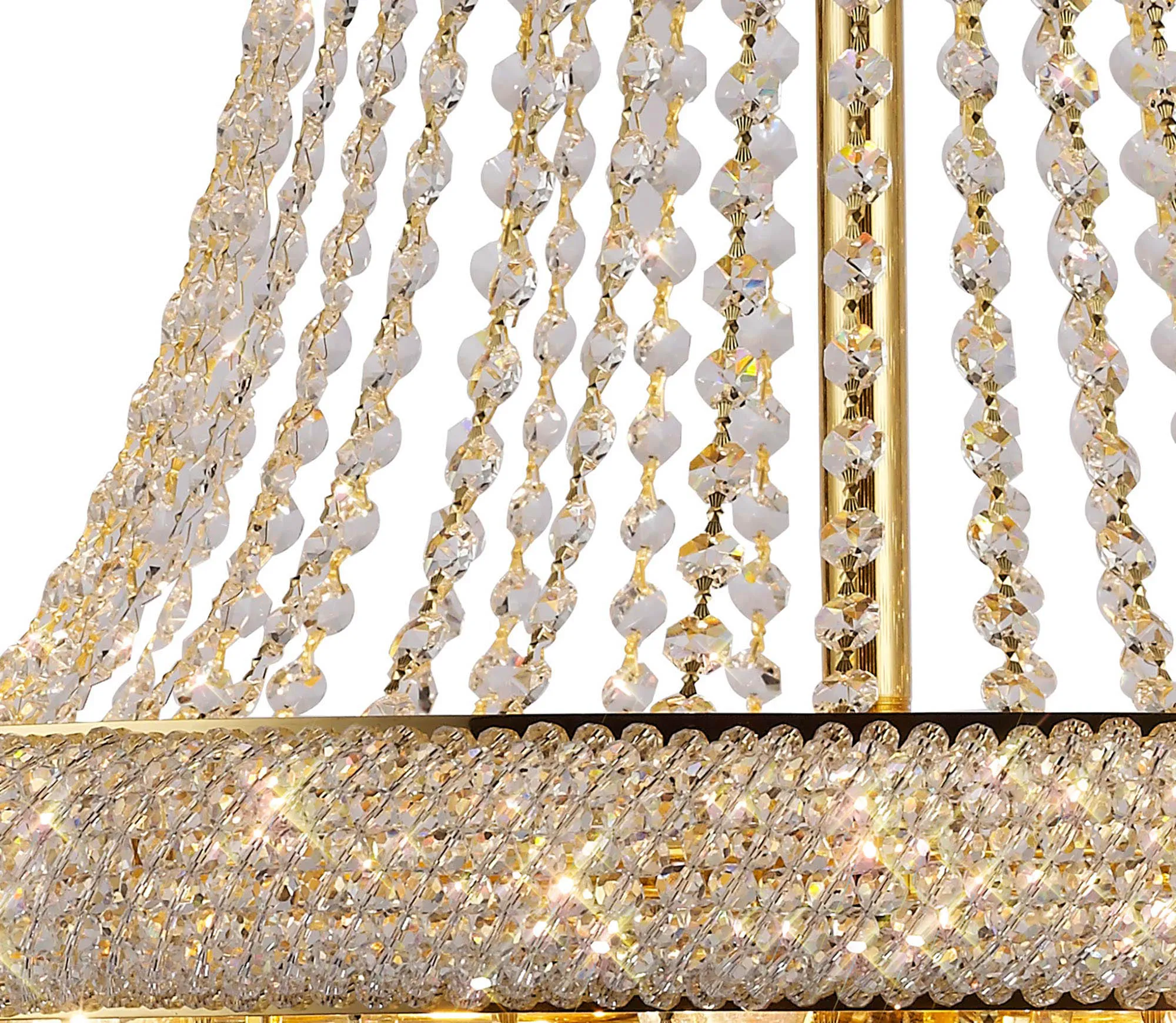 Alexandra Crystal Chandelier 18 Light (27kg) Gold IL32112  Diyas Alexandra Gold